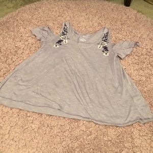 cold shoulder Sonoma embroidered top